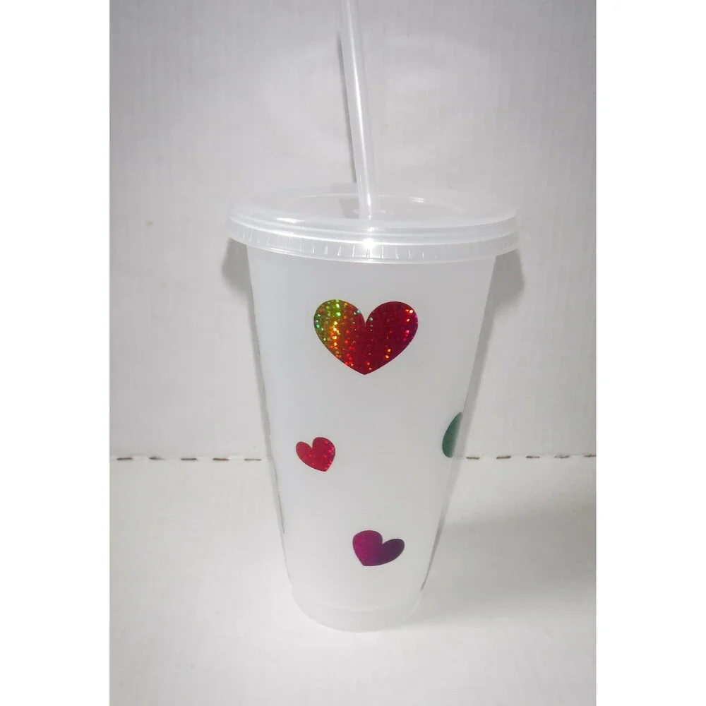 Clear Tumblers w/ Holographic Rainbow Vinyl